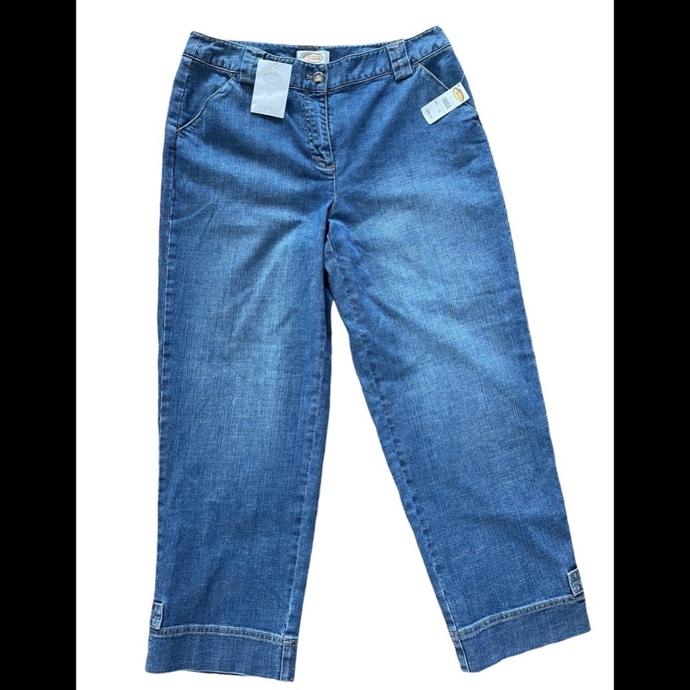 NWT Talbots Stretch Cotton Blend Tab Accent On  Hem  Ankle Jeans 10